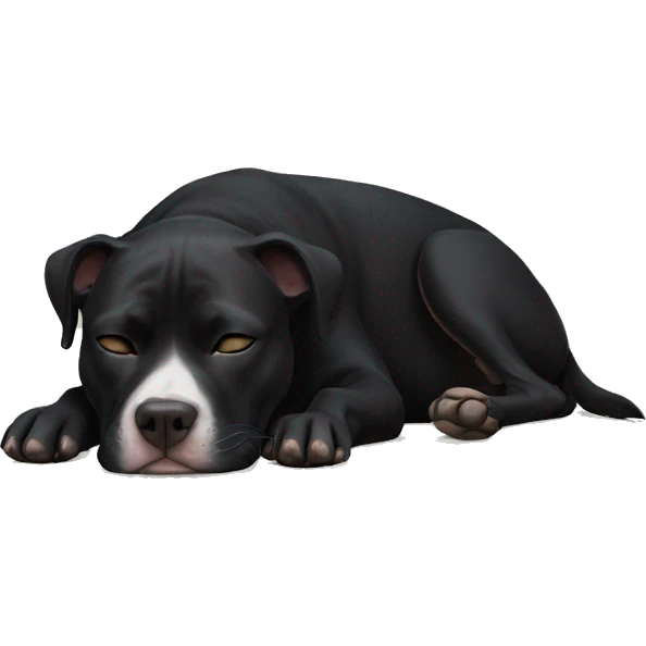sleeping black pitbull laying down emoji