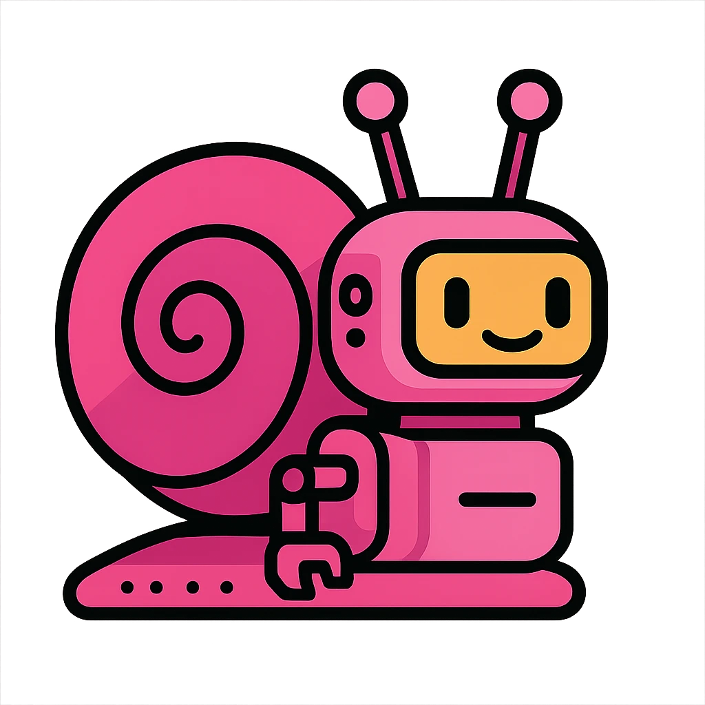pink robot snail emoji