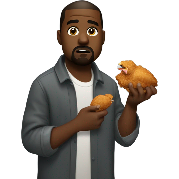 Kanye eating chicken emoji