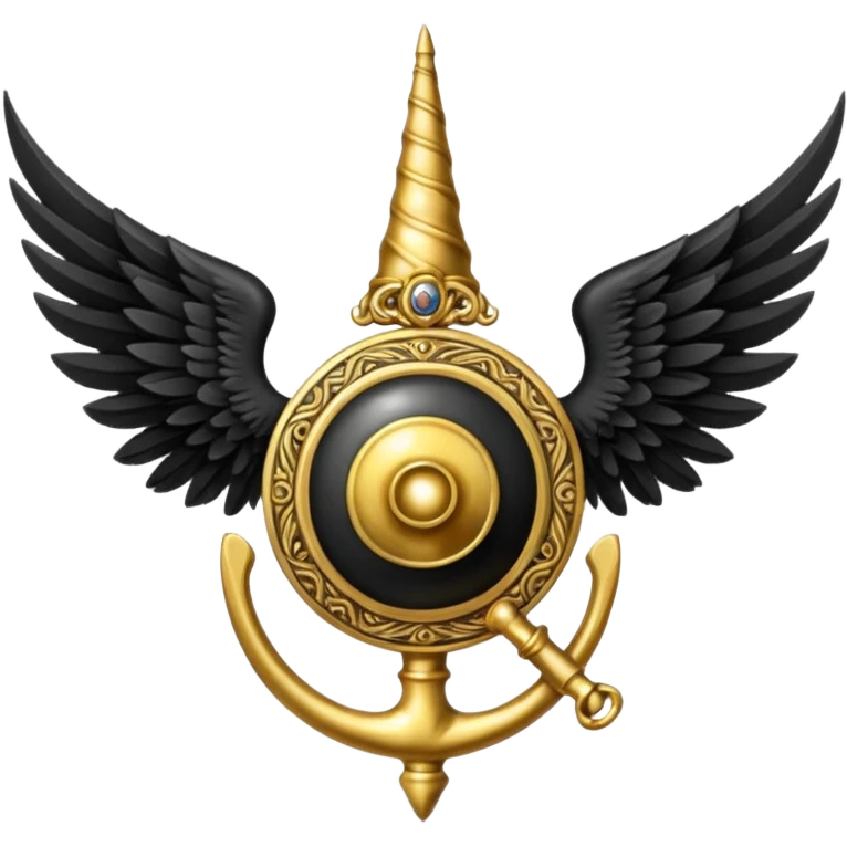 Holy Emblem with black wings and horn emoji