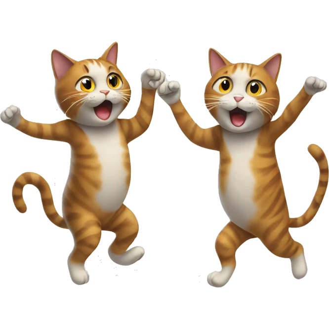 two cats walking on their two legs  emoji