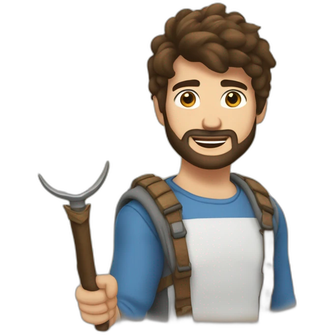 Un jeune homme brun et avec une barbe faisant du tir à l’arc emoji