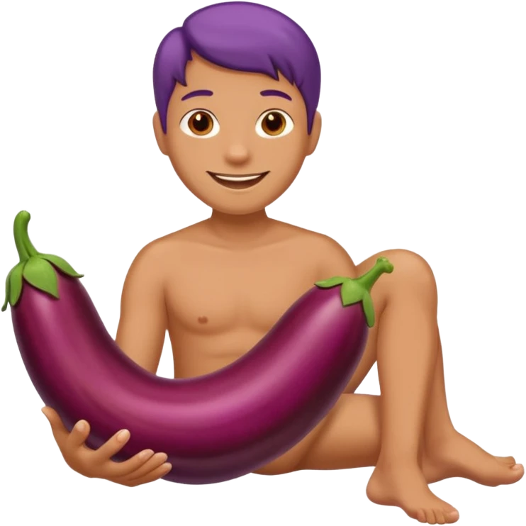 Combination of 👣😃🍆 emoji