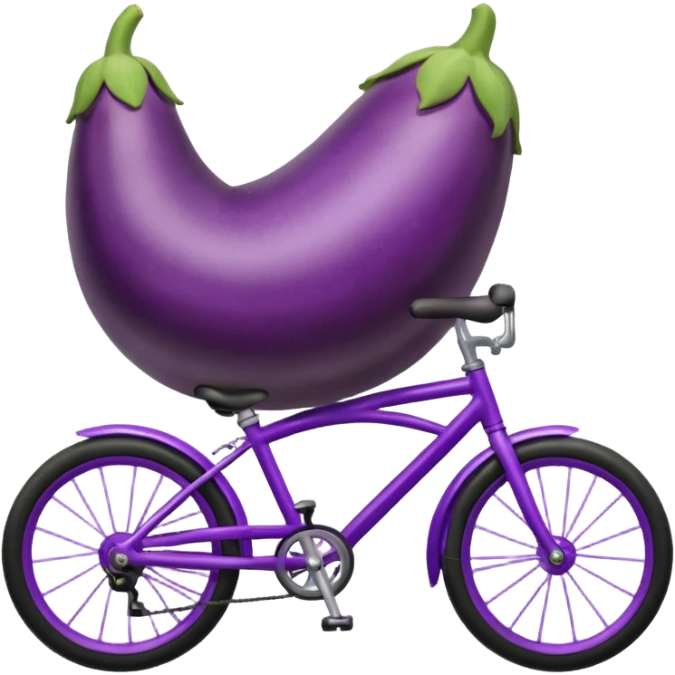 a eggplant riding a bike  emoji
