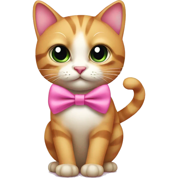Cat with a bow pink  emoji