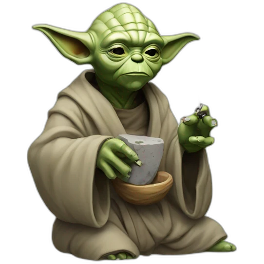 Stone smoking yoda emoji