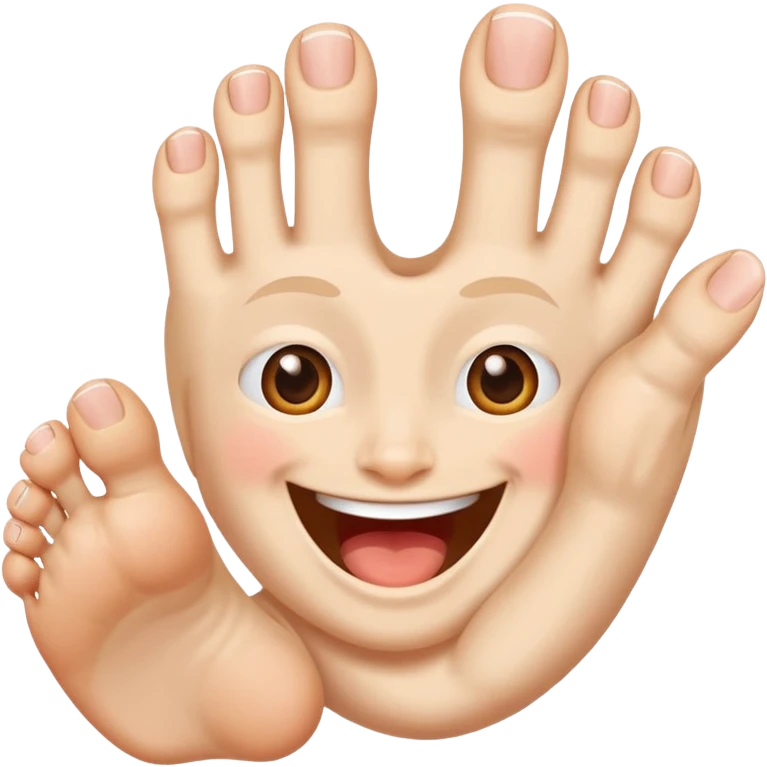 Toe flipping the middle toe emoji