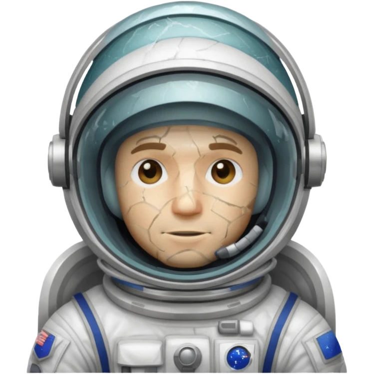 astronaut man with cracked glass helmet  emoji