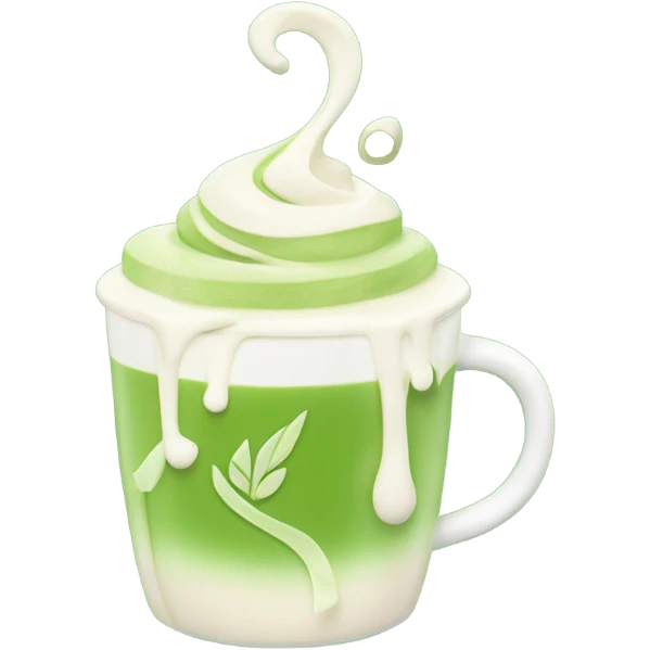 Matcha latte ribbon emoji
