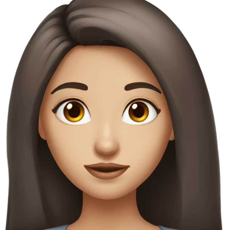 Beautiful Russian girl brown eyes very long dark brown hair  emoji