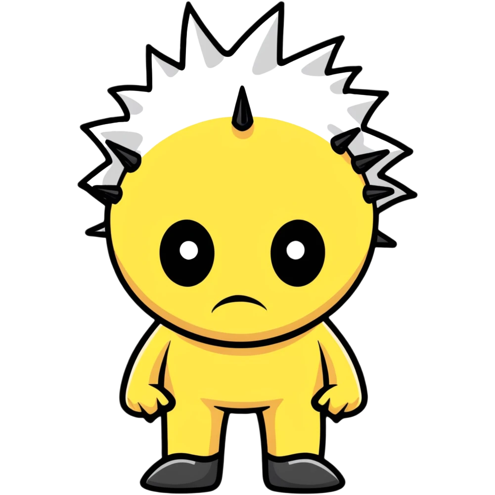 person with spikes through eyes like steel inquisitor emoji