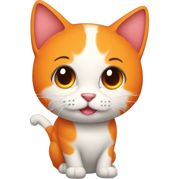 Gato naranja corazón  emoji