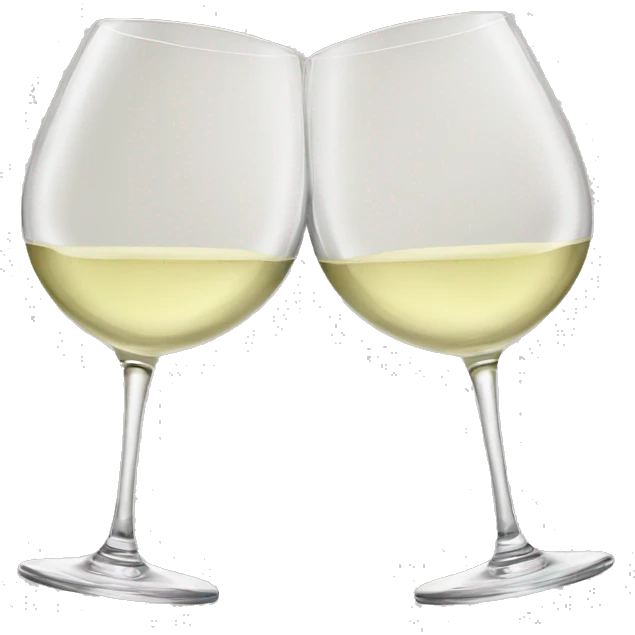 2 white wine glasses cheers emoji