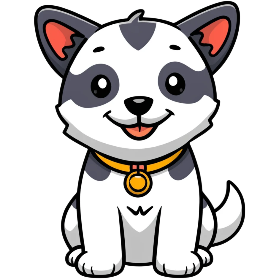 Happy cartoon dog emoji