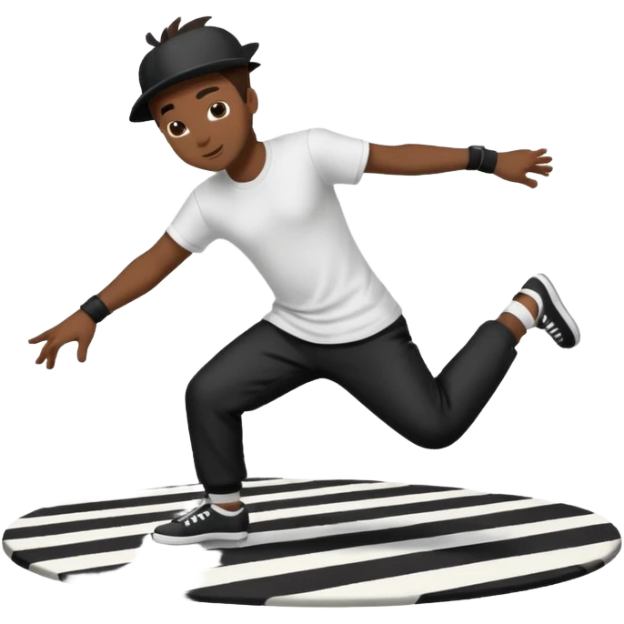 Breakdance on zebra road emoji