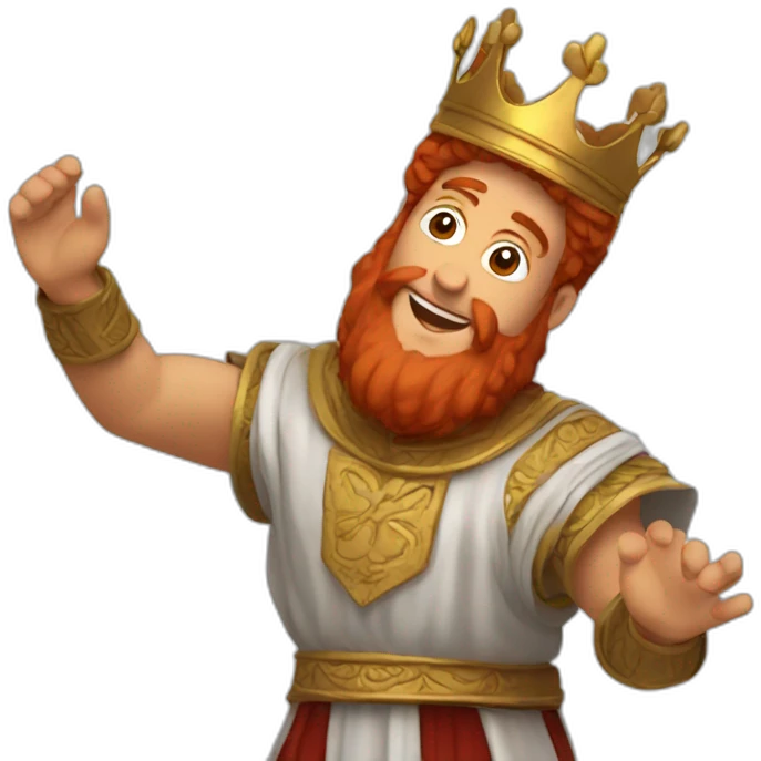 King David dancing red-haired biblical emoji
