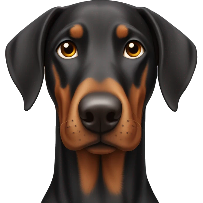 Doberman with floppy ears emoji