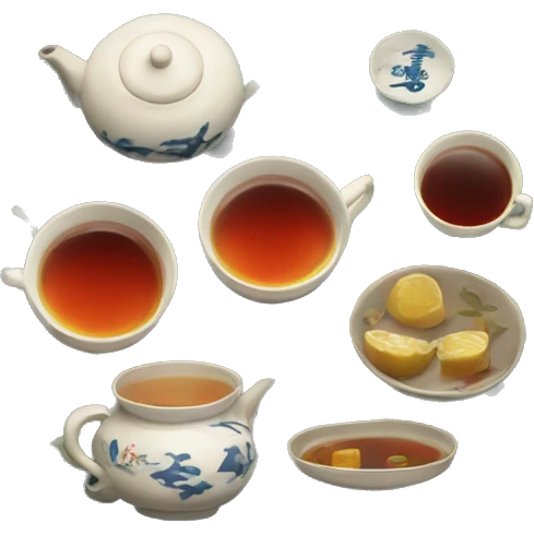 chinese tray with tea emoji