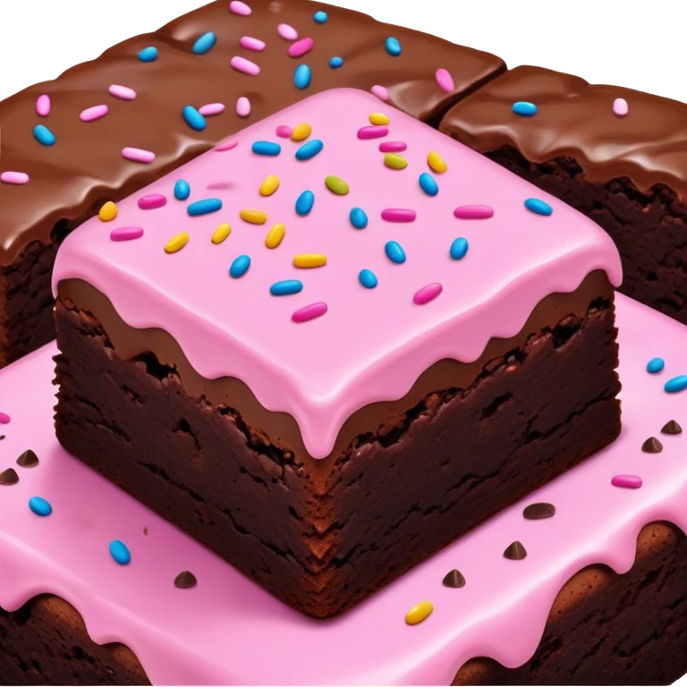 ultra realistic brownie with pink icing emoji