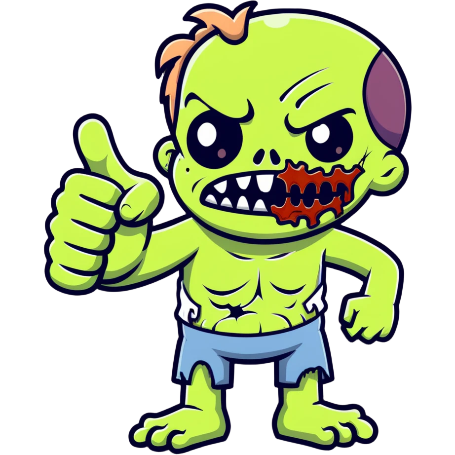 zombie giving thumbs up gesture emoji
