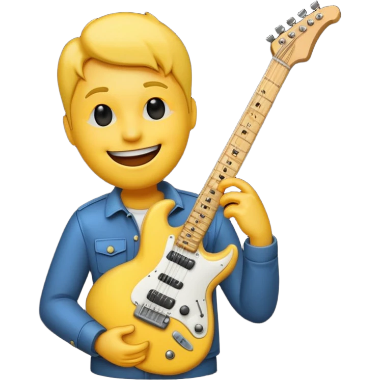 Bana elektronik gitar emojisi yap ama bir tane yüz emojisinin elinde olsun emoji