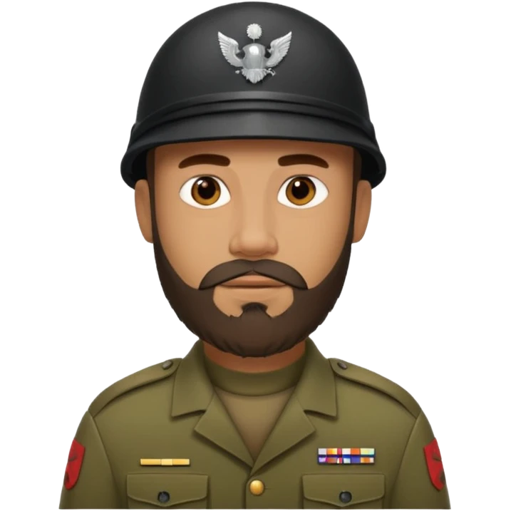 male soldiers with beard with out cap emoji