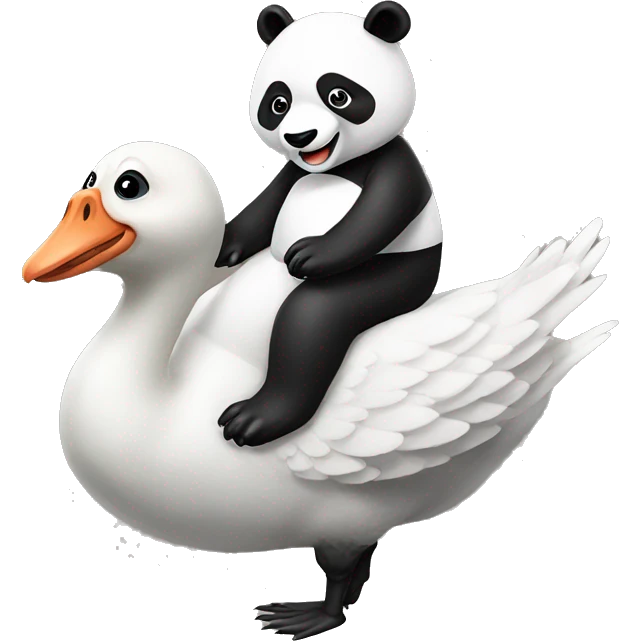 panda riding goose emoji