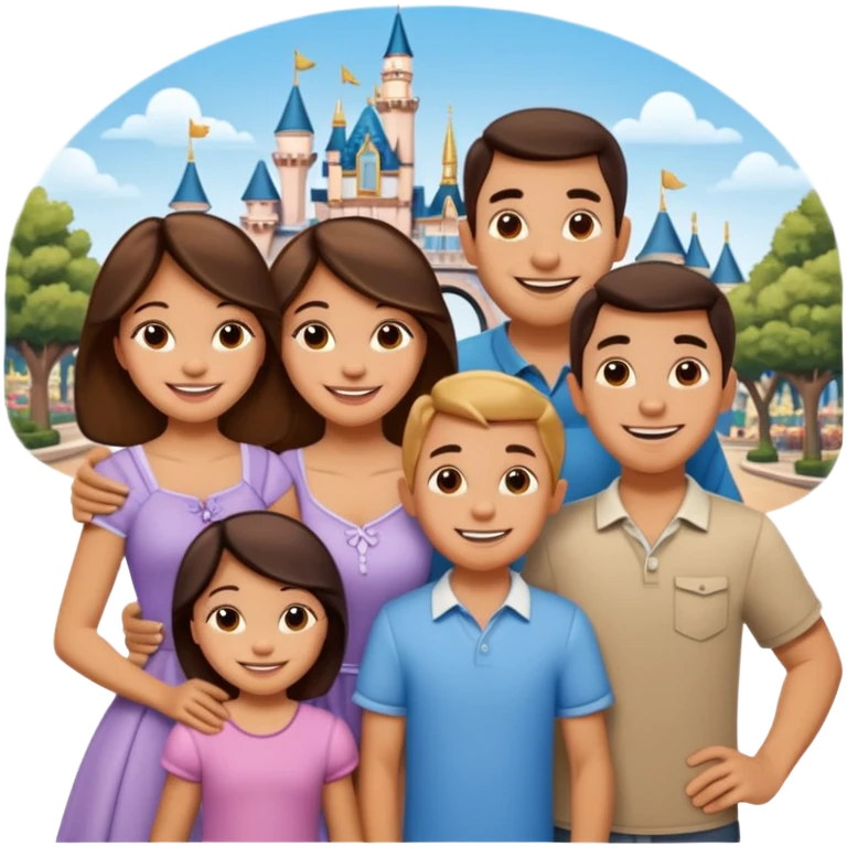 Disneyland with 3 kids emoji
