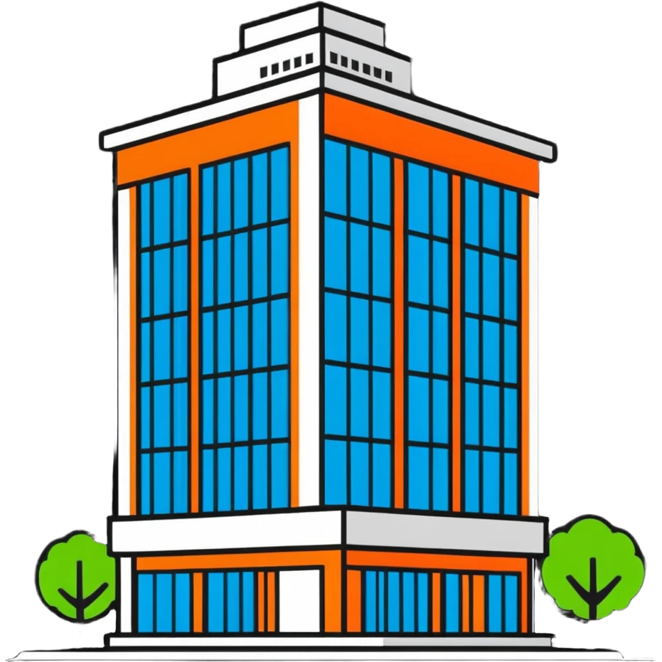 cute and approachable corporate office building sticker style emoji
