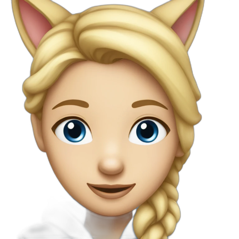 Une fille blonde yeux bleu avec un pyjama kangourou emoji
