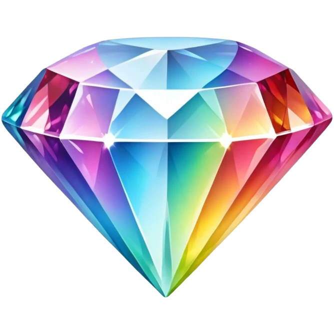 Cinematic Realistic Diamond Emoji, Brilliant and sparkling, with perfectly cut facets reflecting light in dazzling rainbows, resting upon a soft velvet background. The sharp, clean edges reflect light in every direction, creating a mesmerizing shine. Soft glowing outline, capturing the essence of timeless luxury and radiant beauty in a single, flawless diamond! emoji