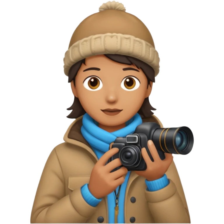 fotographer with winter clothes emoji