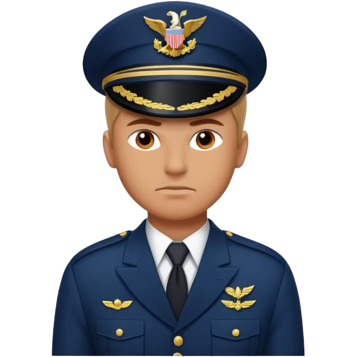 A muscular, serious navy fighter emoji