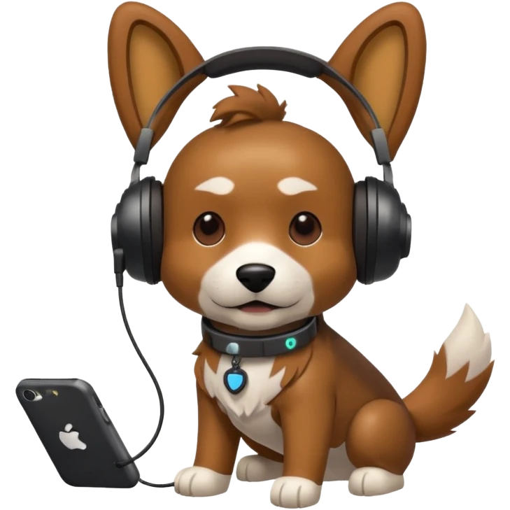 A dog is playing roblox emoji