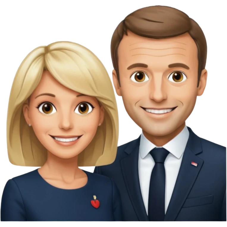 Emmanuel Macron  et Brigitte Macron  emoji
