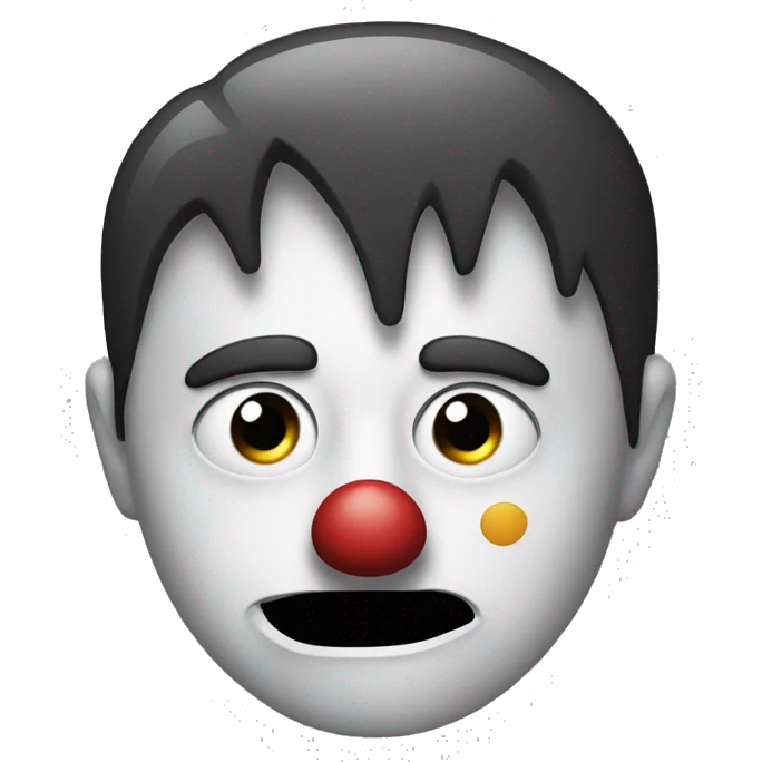 A disgusted face with a clown mask  emoji