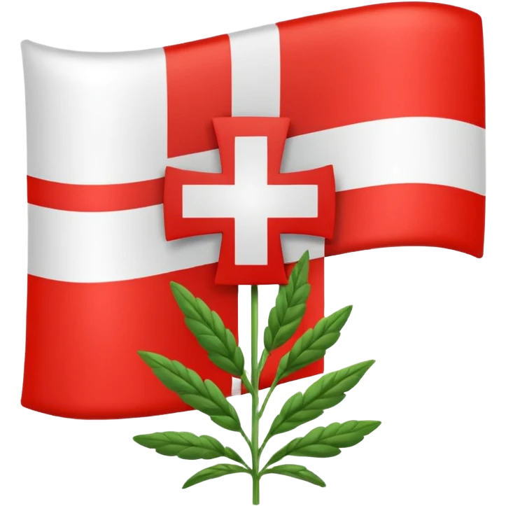 The herb of Rokiškis as a flag: devided in 4 parts... emoji