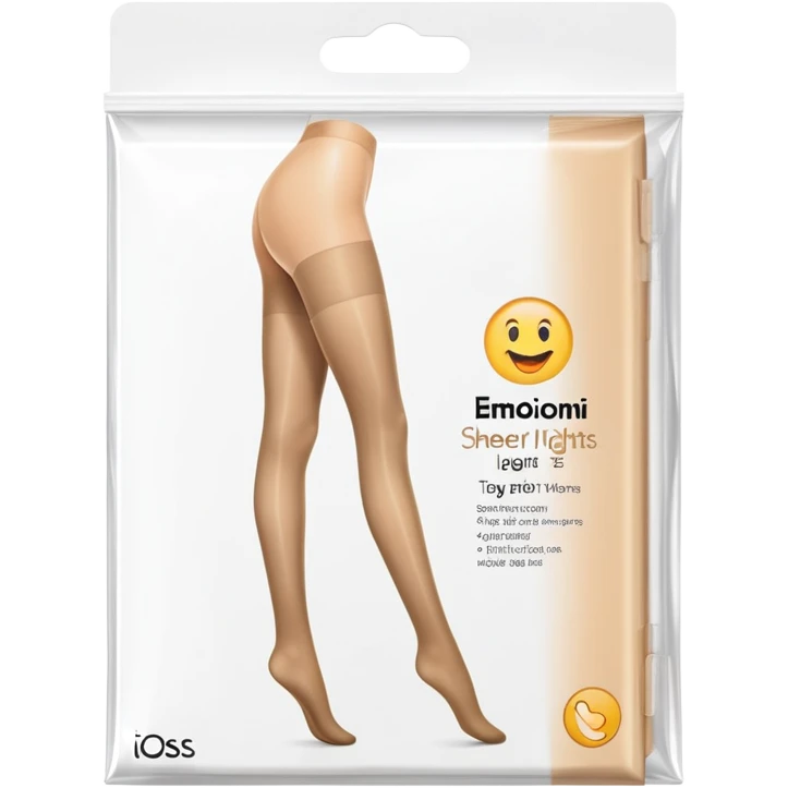 Sheer nude tights in packaging emoji