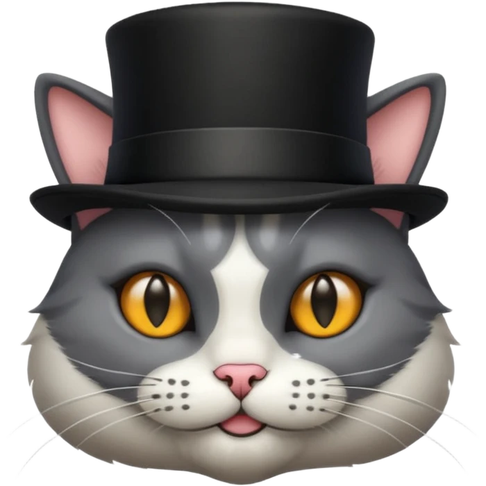cat wearing a tophat emoji