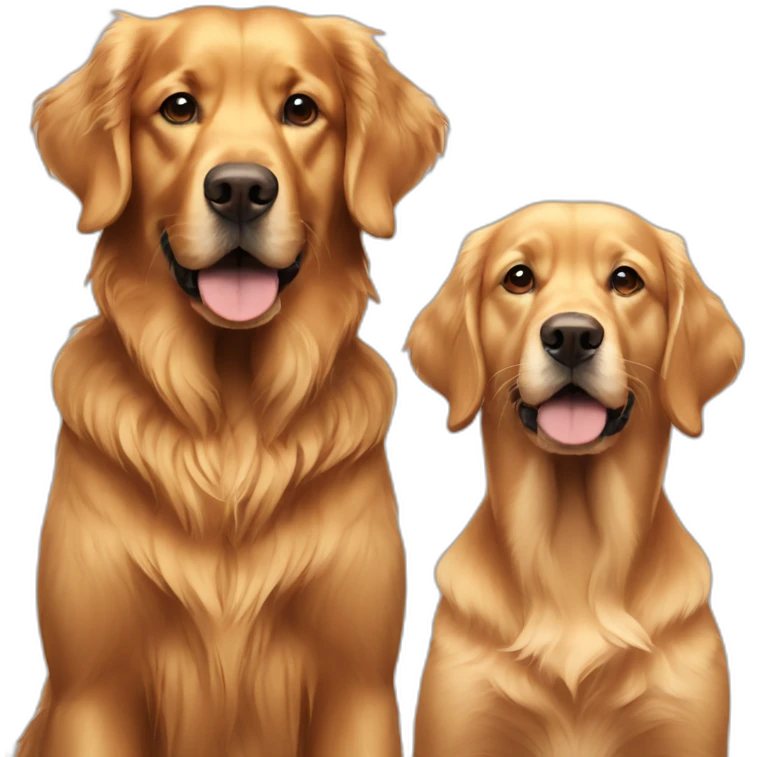 golden retriever with a brown dog emoji