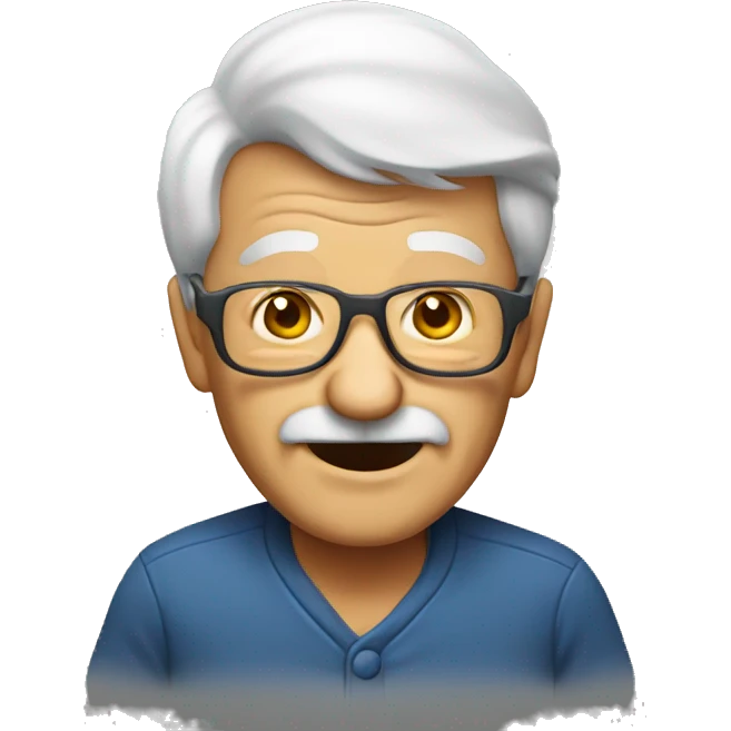 Old person partying emoji