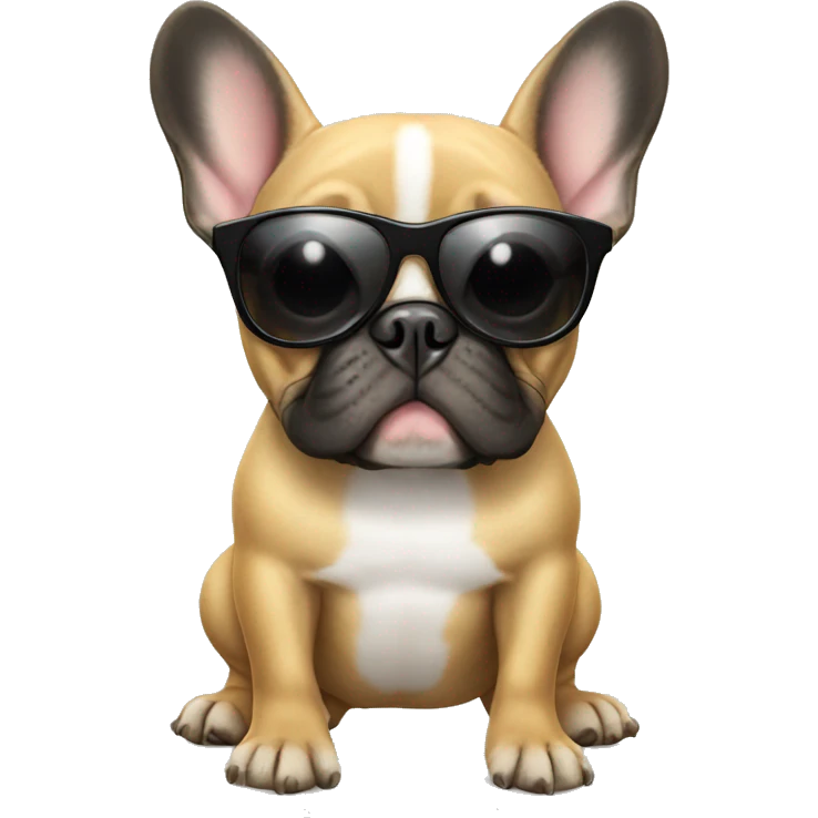 French bulldog with sunglasses emoji