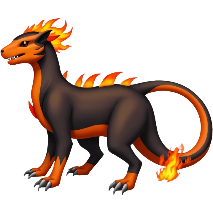 Houndoom-Charmeleon-Fakémon-hybrid-creature (full body)  emoji