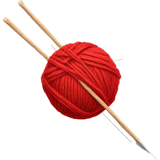 Red Ball of yarn and needles emoji