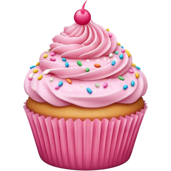 Cupcake with pink icing emoji
