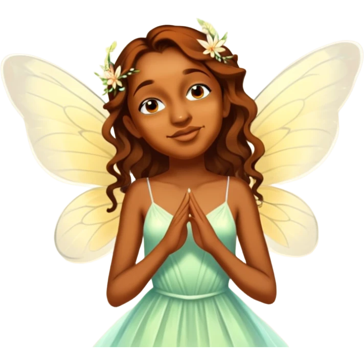 Brown skin fairy emoji