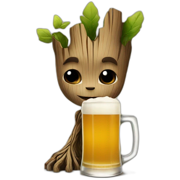 Groot drink a beer  emoji