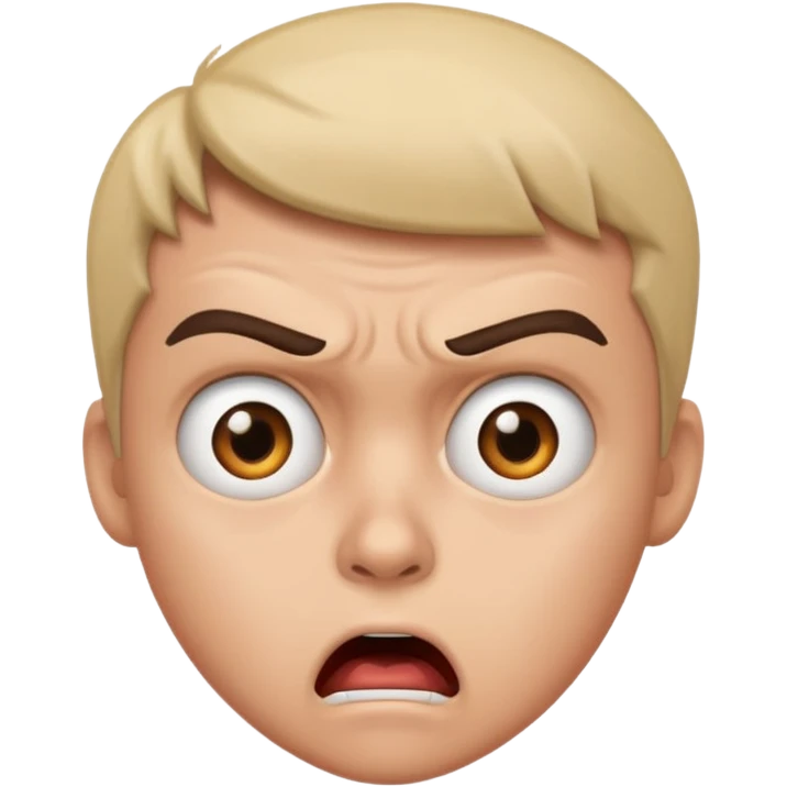 surprised and angry emoji