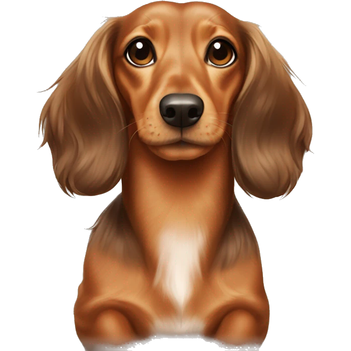 Female caramel long haired miniature dachshund  emoji