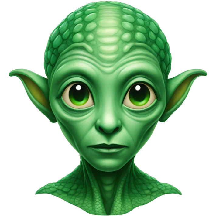 Alien portrait detailed with green scales emoji